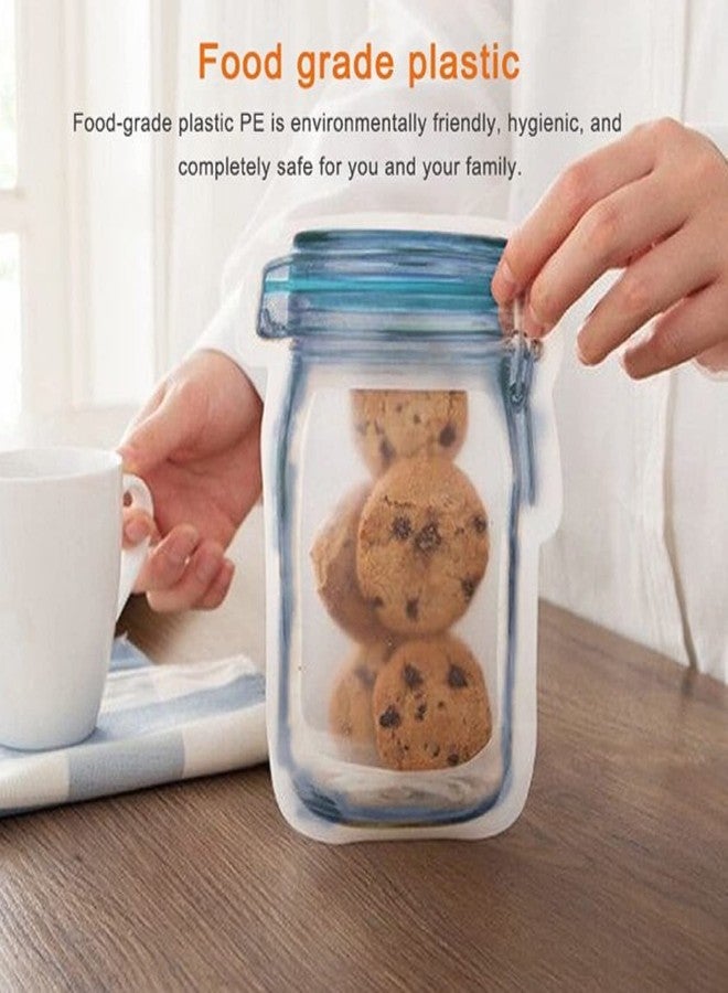 DRIXTY Mason Jar Bottles Bags, Ziplock Bags for Fridge Storage, Bottle Shape Storage Pouch, Mason Jar Bottle Bags Plastic Storage Pouch Airtight Seal Storage Bags Leakproof Food (15) - Image 4
